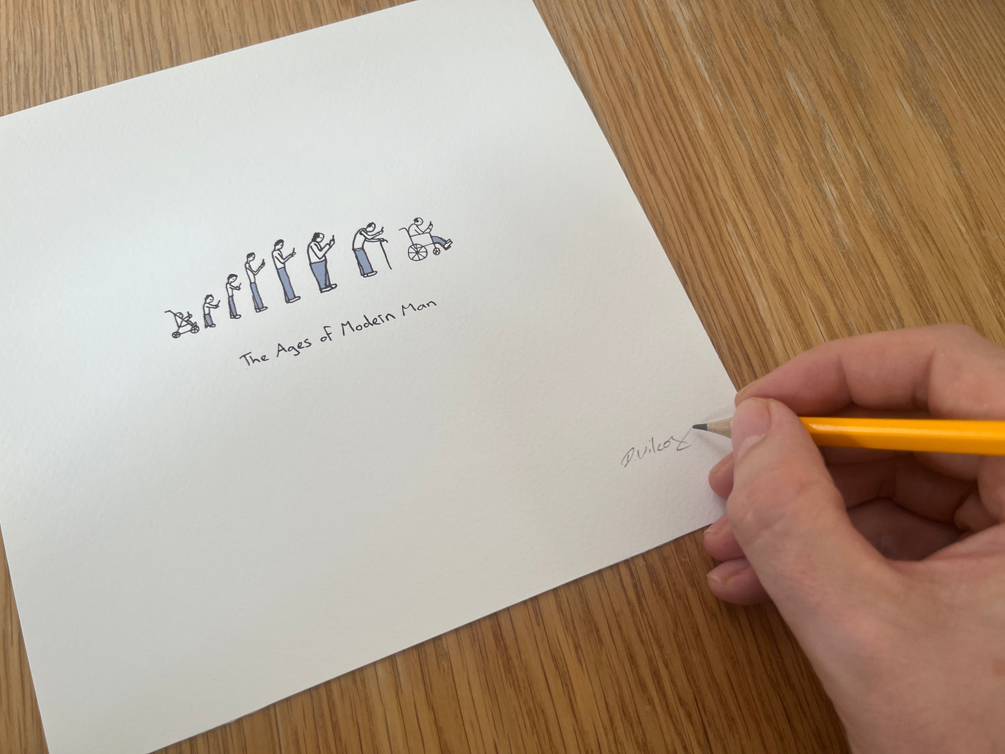 The Ages of Modern Man, 8"x 8" print