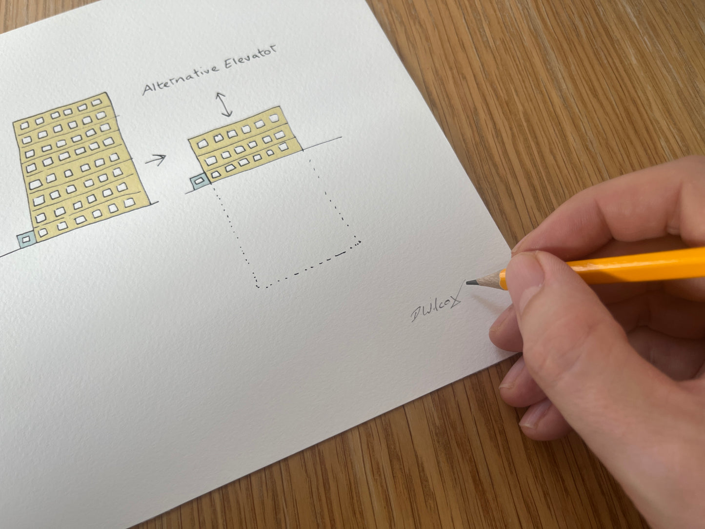 Alternative Elevator, 8"x 8" print