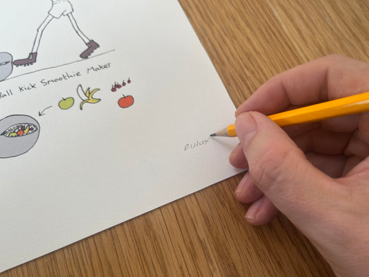 Ball Kick Smoothie Maker, 8"x 8" print