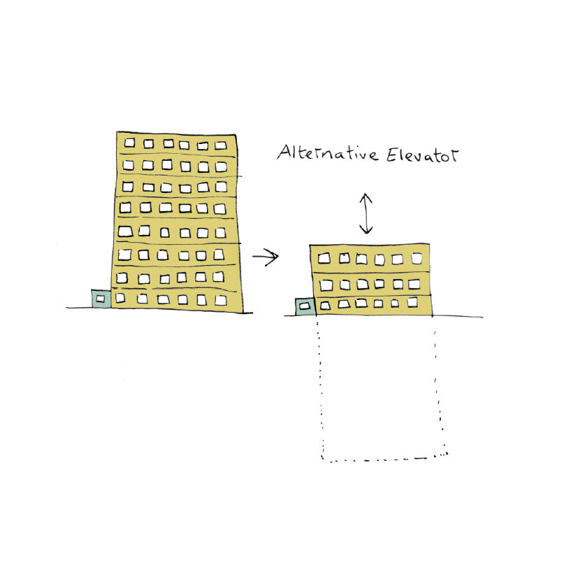 Alternative Elevator, 8"x 8" print