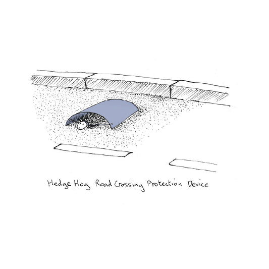 Hedgehog road crossing device, 8"x 8" print