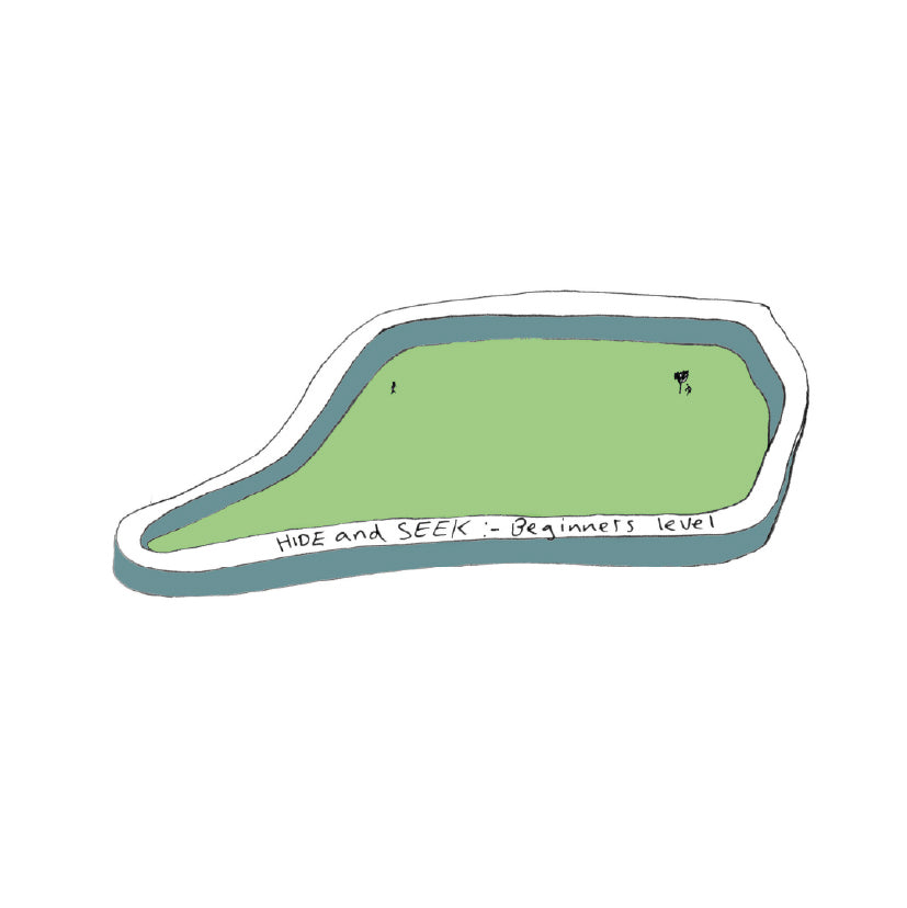 Hide and Seek Beginners Level, 8"x 8" print