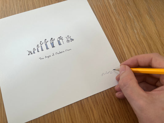 The Ages of Modern Man, 8"x 8" print