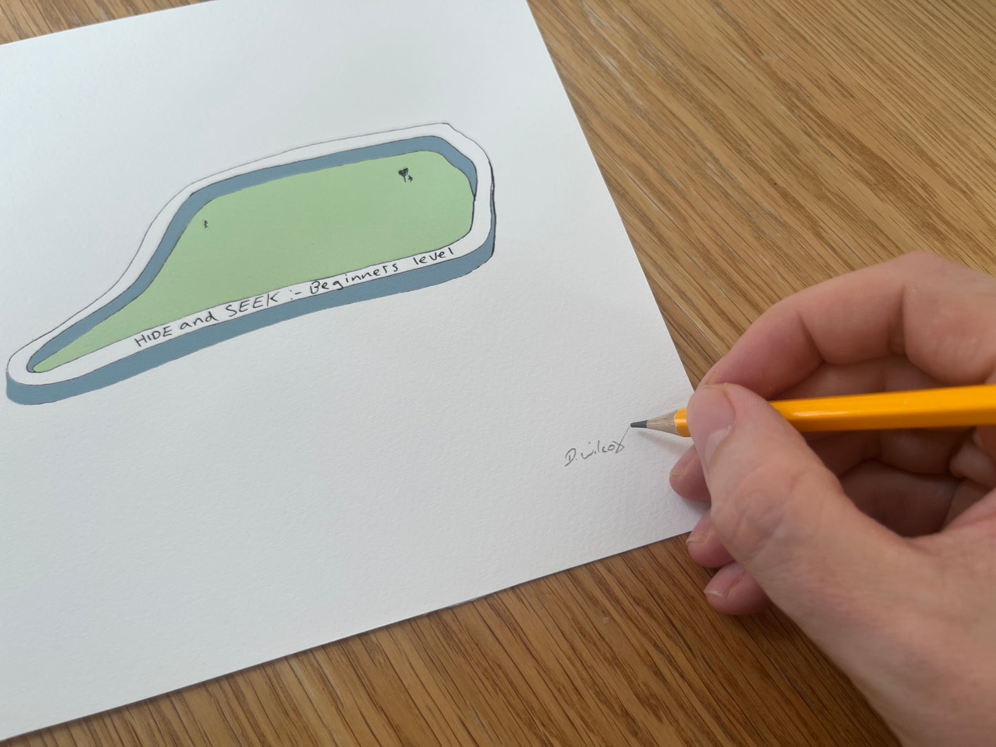 Hide and Seek Beginners Level, 8"x 8" print