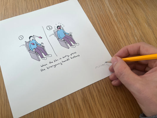 Emergency Hands, 8"x 8" print